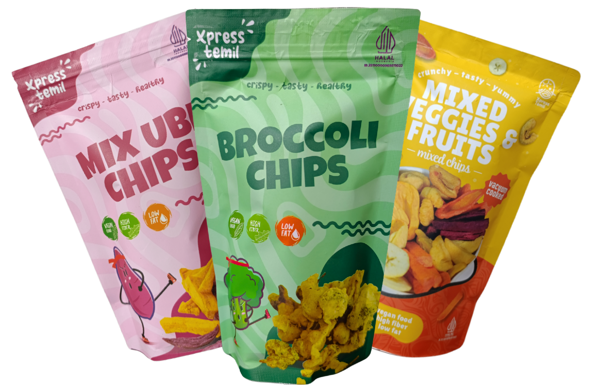 Healthy vegetable and fruit chips
